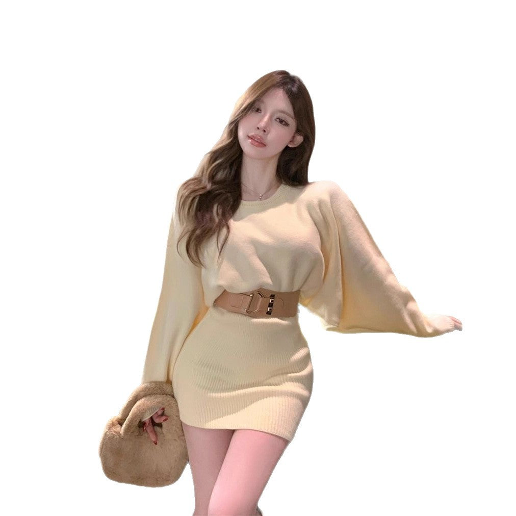 Damen Strickkleid mit lässigem Schnitt und harmonischer Rippstruktur Drune