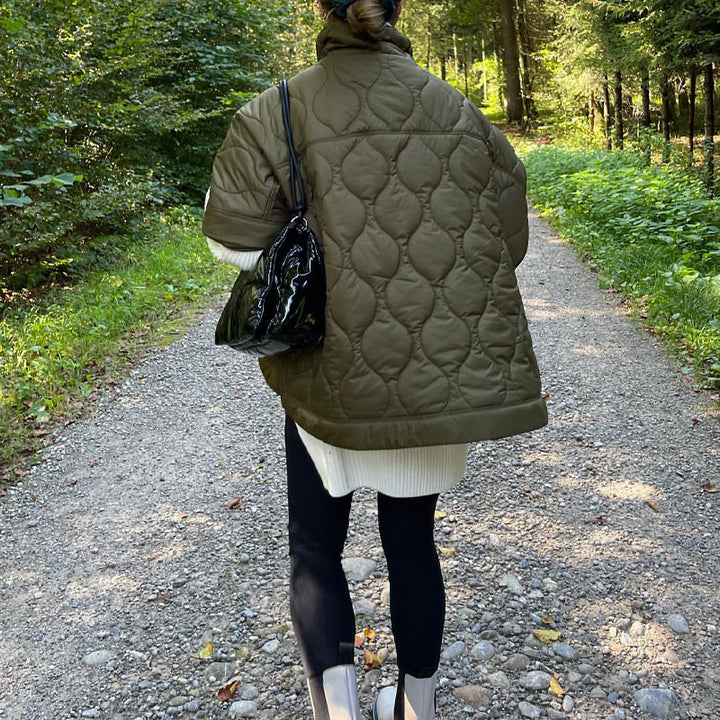 Damen Steppjacke mit hohem Kragen und praktischen Eingrifftaschen Drune