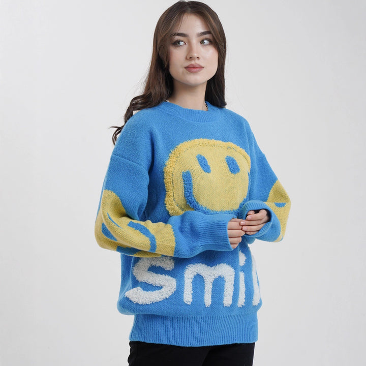 Damen gemütlicher Oversize-Pullover mit lässigem Grafikdesign Drune