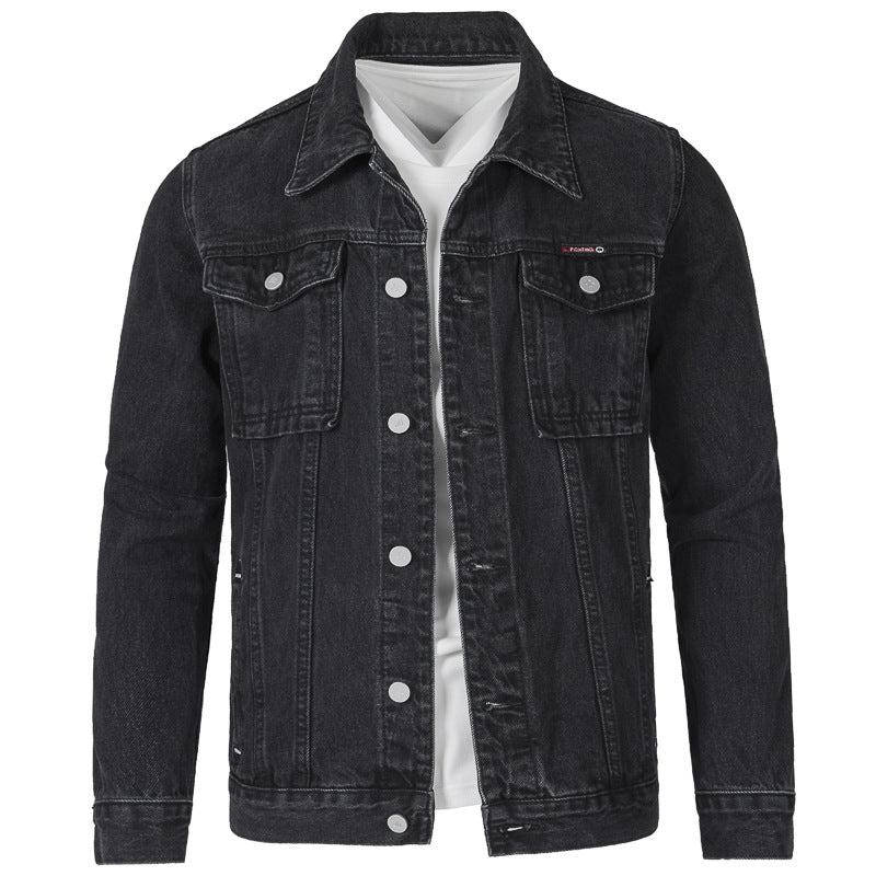 Herren Jeansjacke im modernen Slim-Fit Design mit praktischen Taschen und robusten Nieten Drune