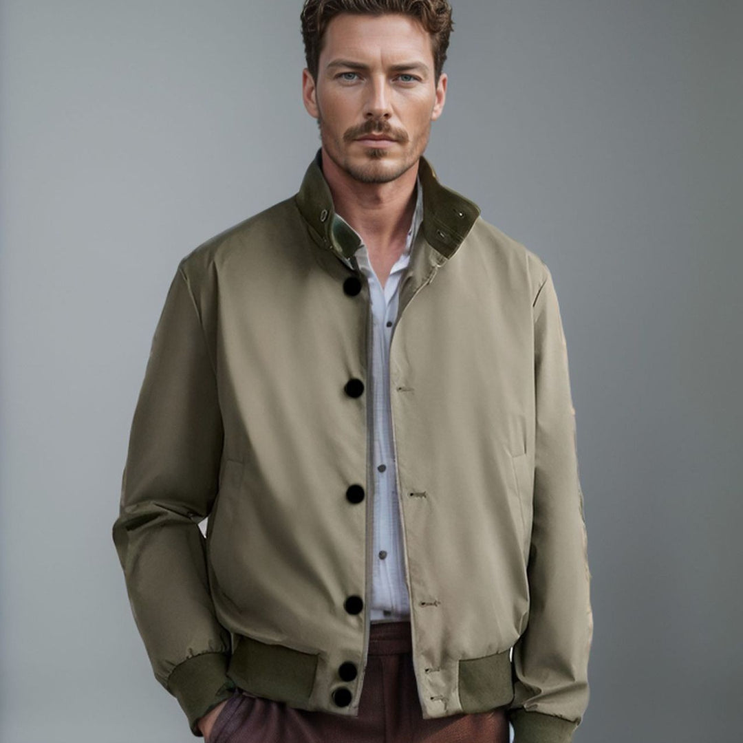 Herren modische Freizeitjacke mit praktischem Stehkragen Drune