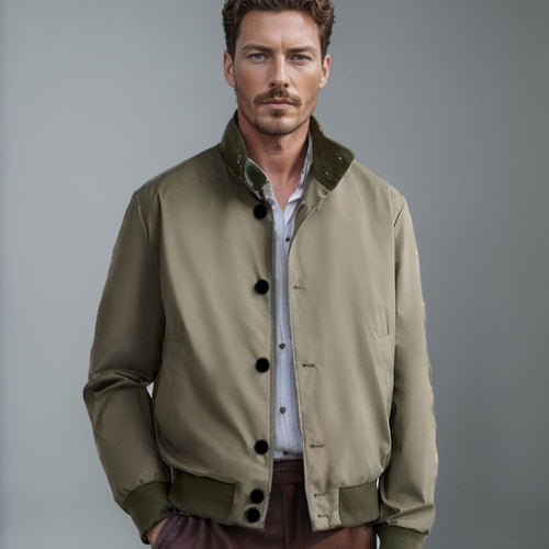 Herren modische Freizeitjacke mit praktischem Stehkragen Drune