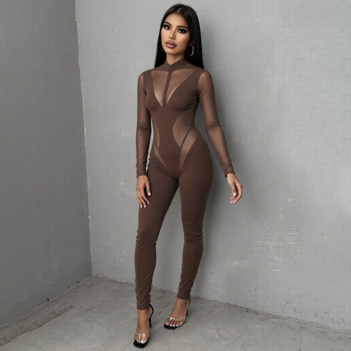 Damen Body mit transparenter Einsätzen und figurbetontem Schnitt Drune