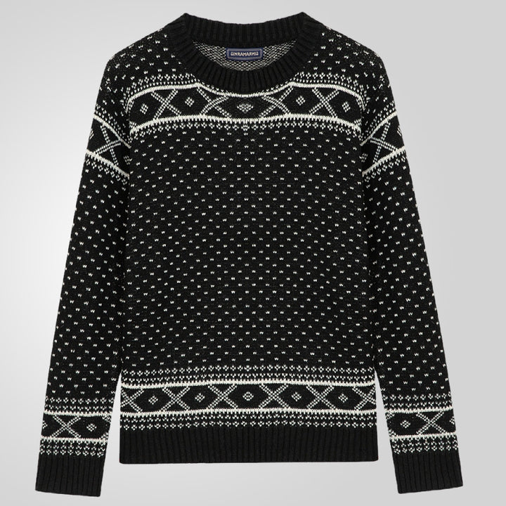 Herren Gemusterter Pullover mit klassischem Norweger-Muster Drune