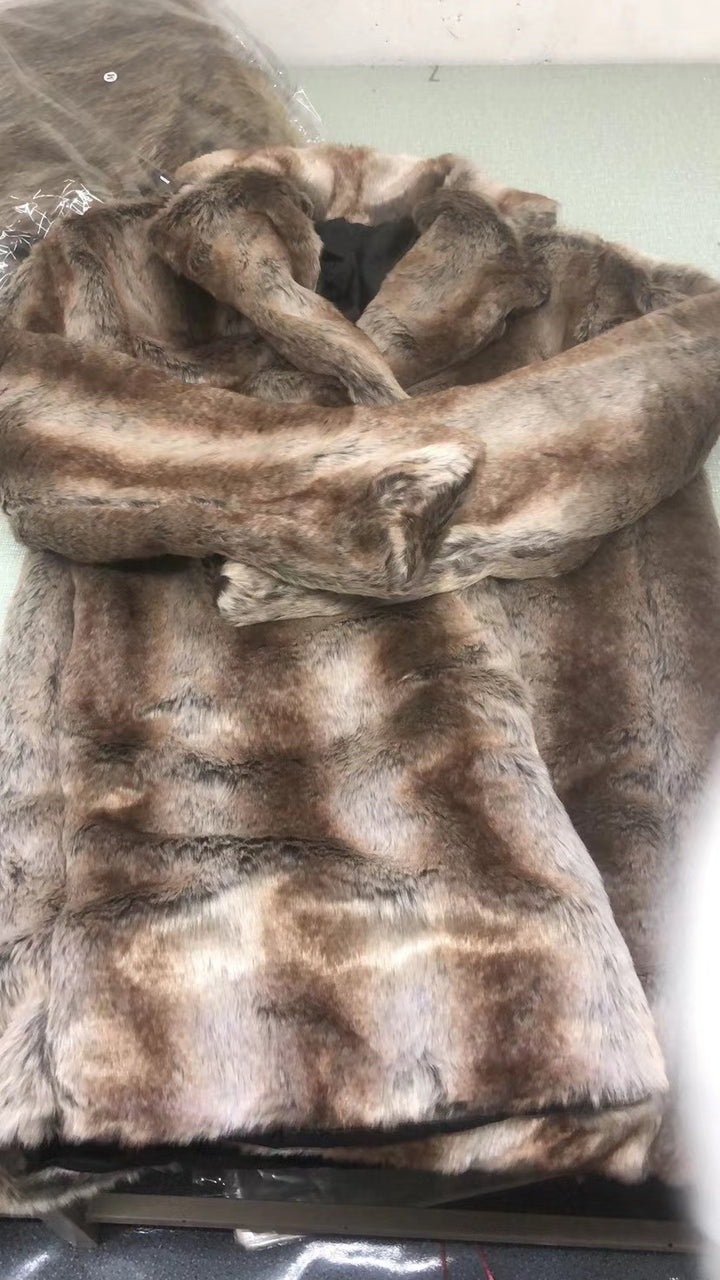 Herren Eleganter Kunstfell-Mantel Drune