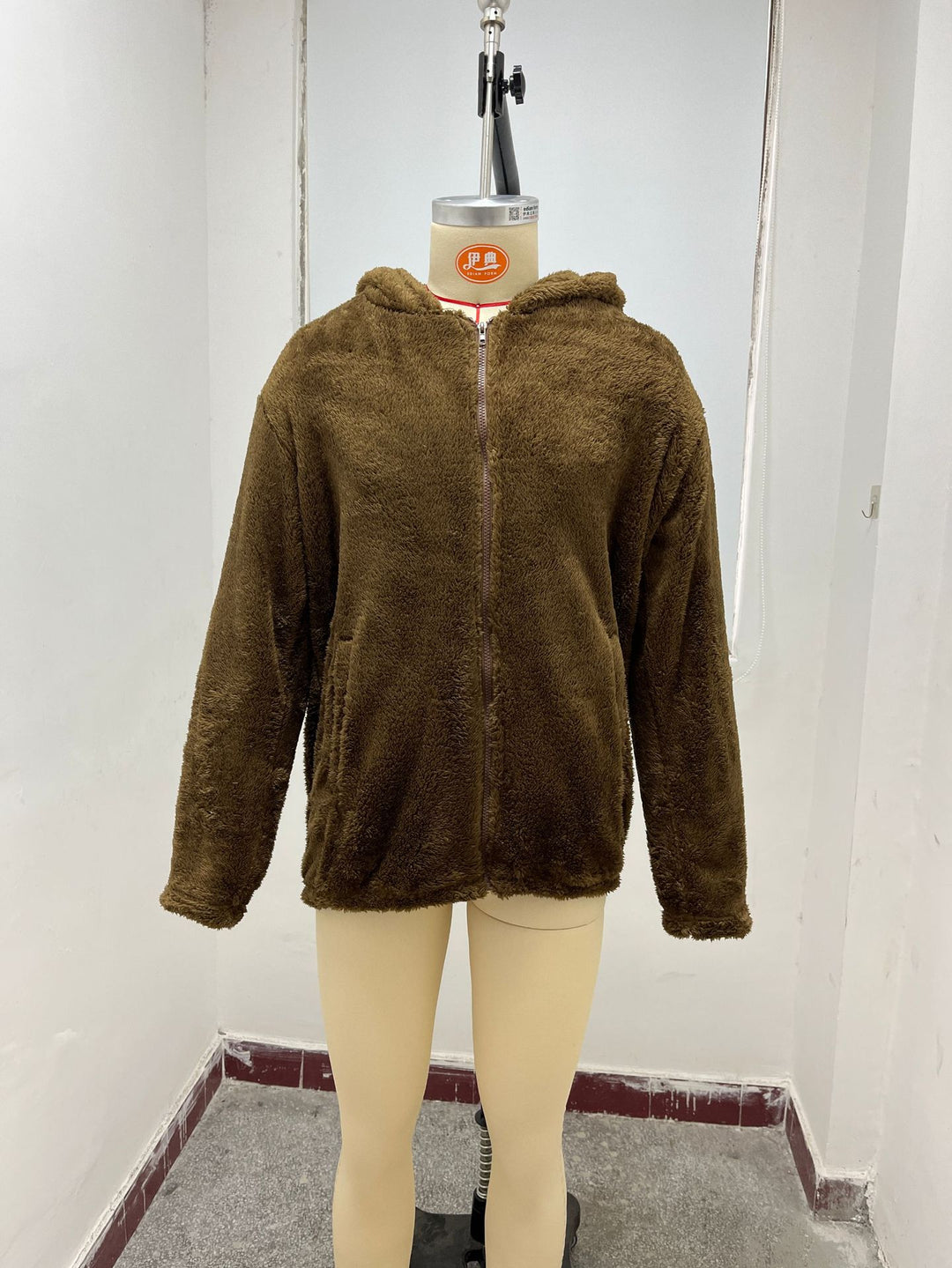 Herren kuschelige Fleecejacke mit großzügiger Kapuze und Reißverschluss Drune
