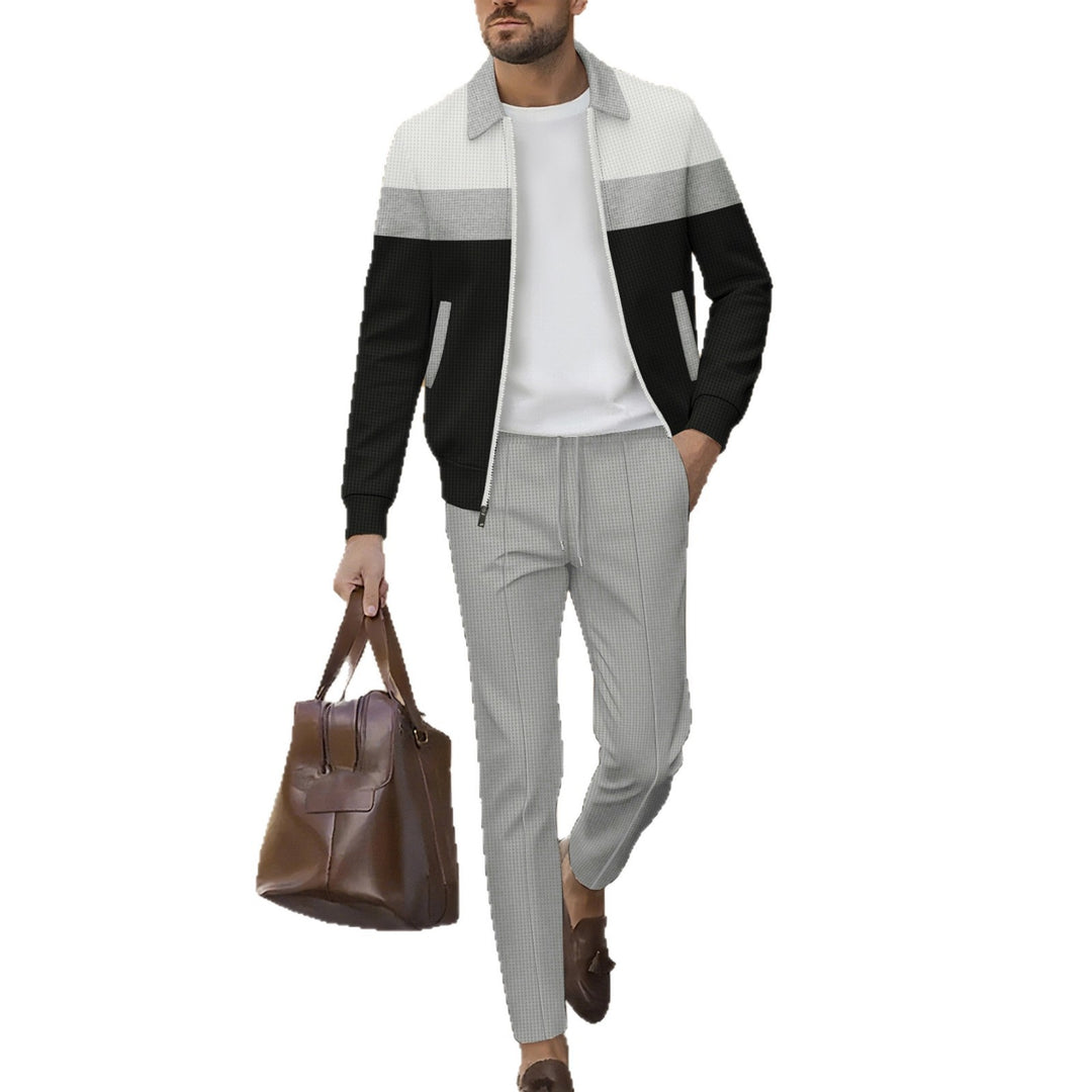 Herren moderdne Freizeitjacke mit kontrastierendem Design und lässigen Chinohosen Drune