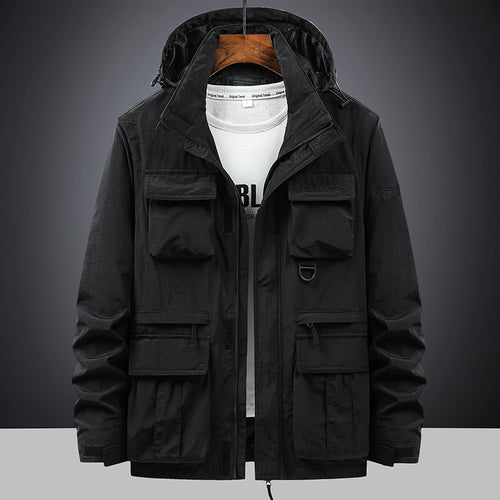 Herren nan multifunktionale Fieldjacke mit Kapuze und zahlreichen Taschen Drune