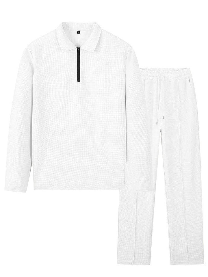 Herren Sportliches Relaxed-Fit Freizeitset mit Stehkragen Drune