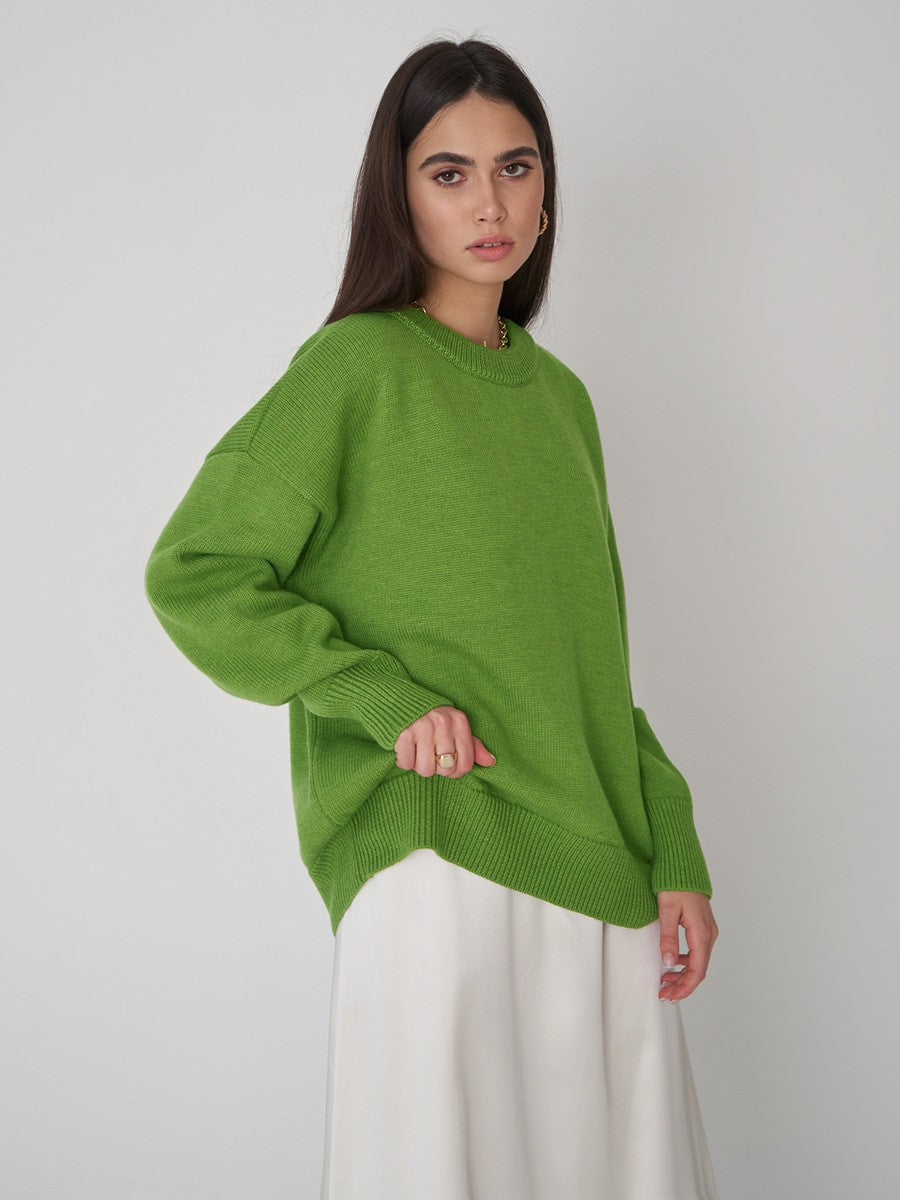 Damen Oversized Pullover mit strukturiertem Strickmuster Drune
