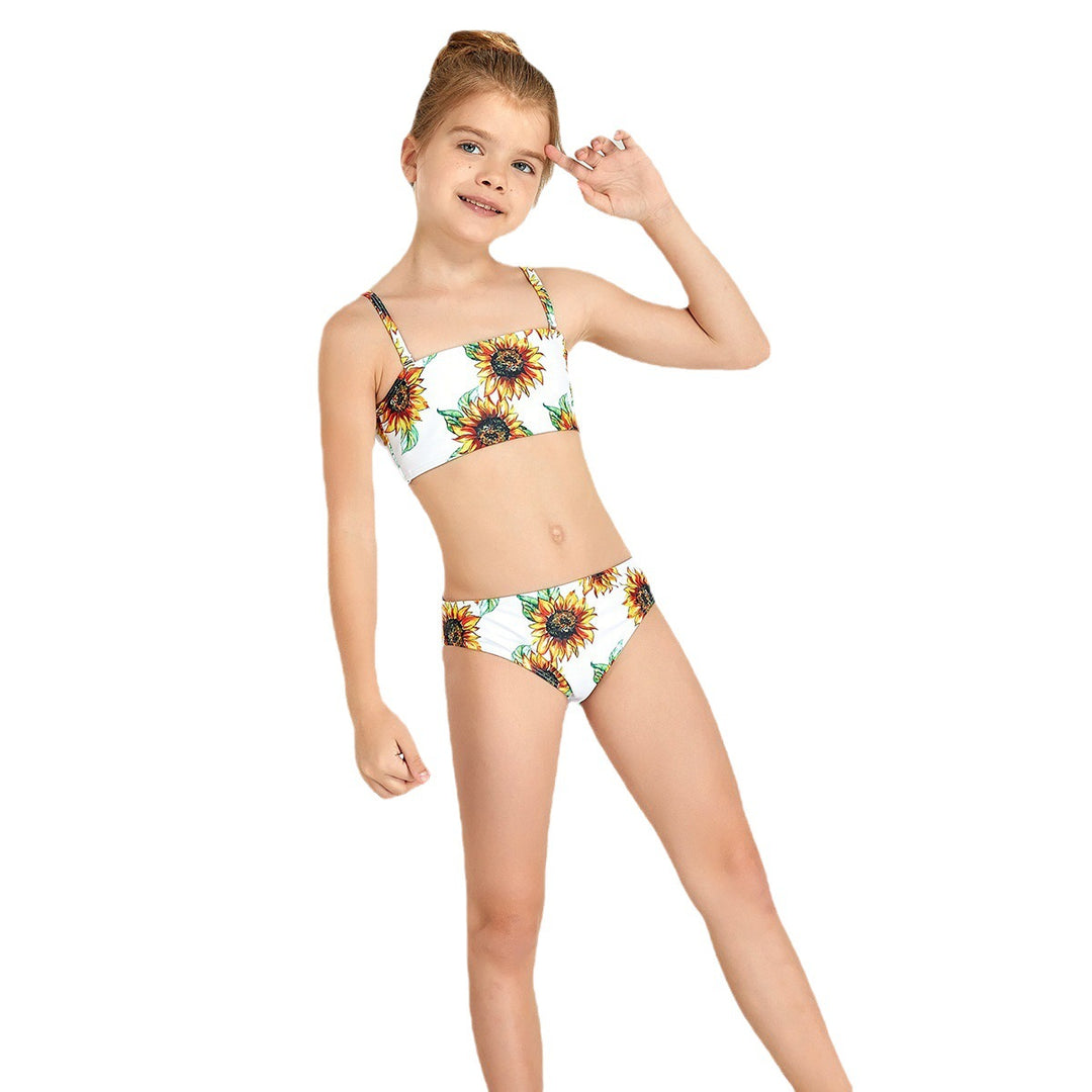 Mädchen Bikini-Set mit modischem Crop-Oberteil und hoch geschnittenen Shorts Drune