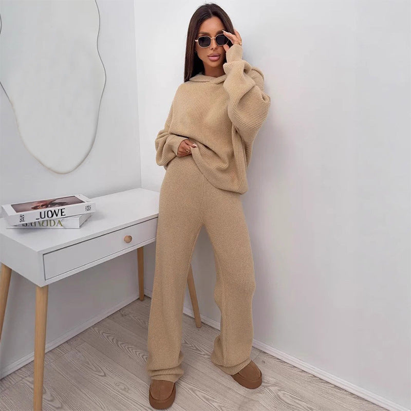 Damen kuscheliges Strick-Loungewear-Set Drune