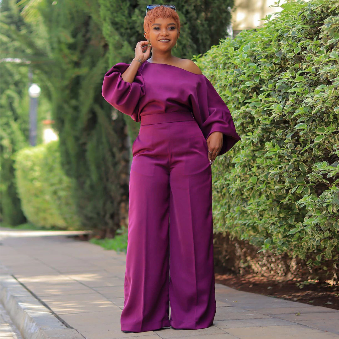 Damen Elegante Hose mit übergroßen Ärmeln und weitem Bein Drune