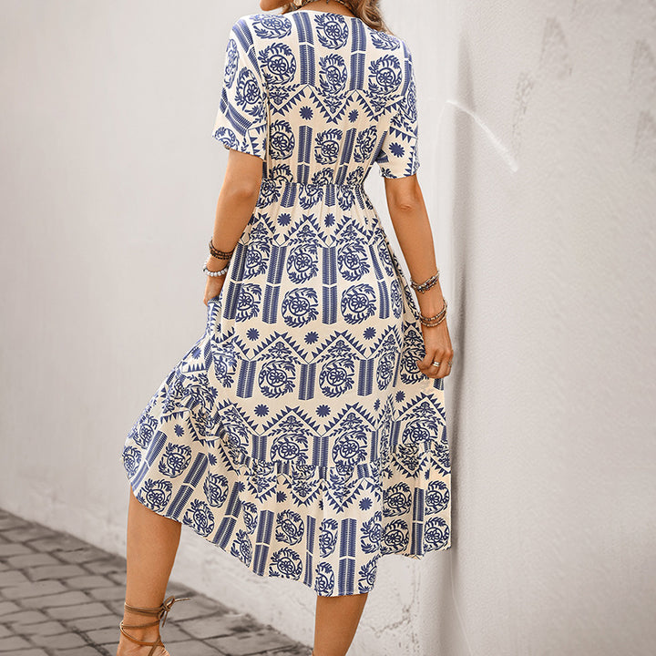 Damen Maxikleid mit floralen Mustern und elegantem Schnitt Drune