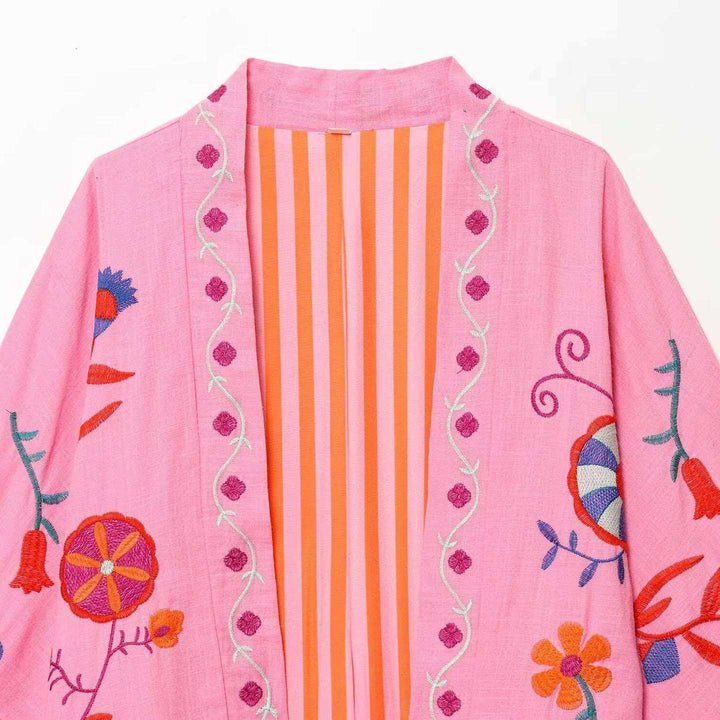 Damen Elegante, bestickte Kimono-Jacke Drune
