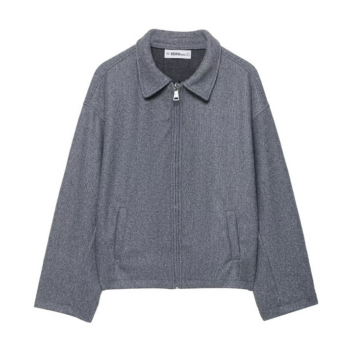 Damen Modische Übergangsjacke mit stylishem Stehkragen und praktischen Reißverschlusstaschen Drune