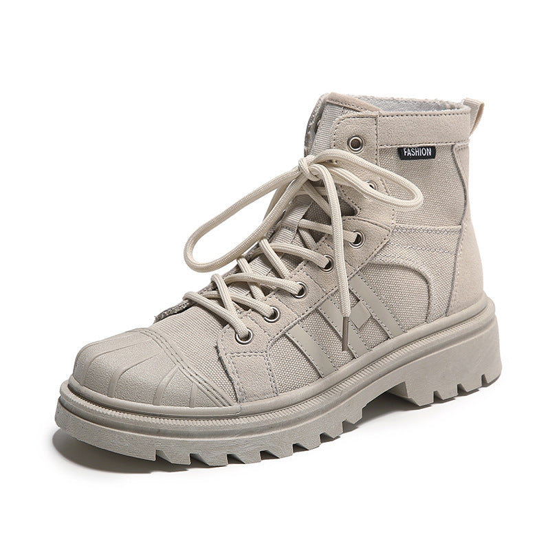 Damen Hochformat Sneaker Aus Robustem Textil mit Trendiger Profilsohle Drune