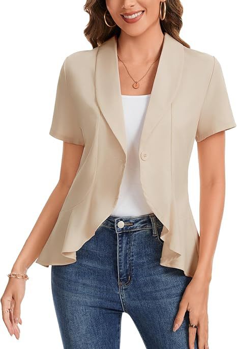 Damen schicke Blazerjacke mit asymmetrischem Schnitt Drune