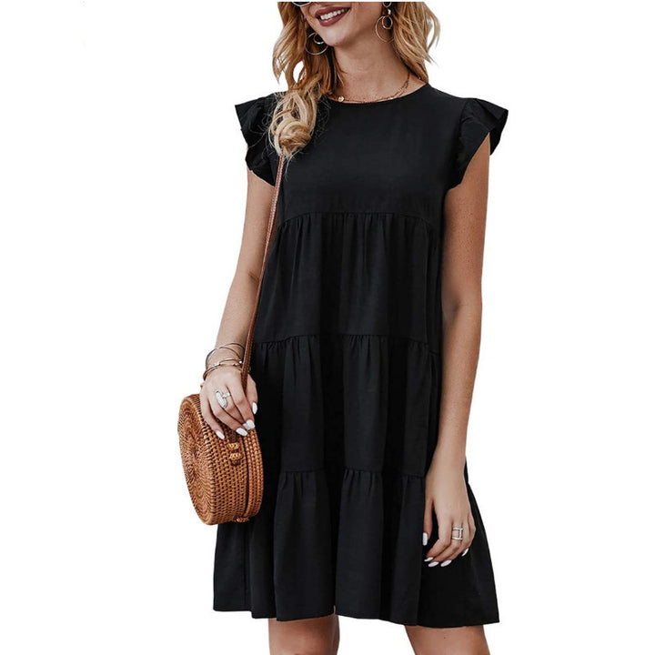 Damen Sommerkleid mit Rüschendetails und lässigem Schnitt Drune