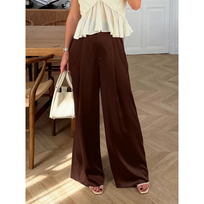 Damen Elegante weite Hose mit hohem Bund und komfortablem Schnitt Drune