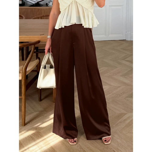 Damen Elegante weite Hose mit hohem Bund und komfortablem Schnitt Drune
