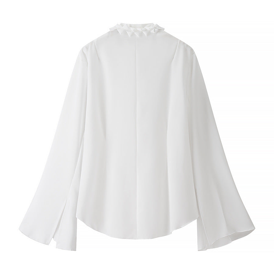 Damen Elegant geschnittene Bluse mit Rüschendetails Drune