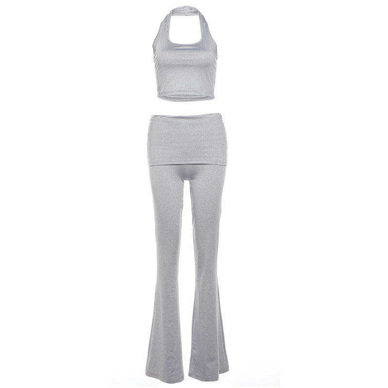 Damen Schlaghosen Activewear Ensemble Drune