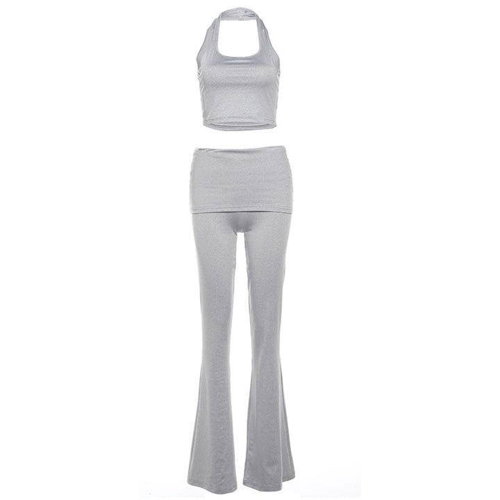 Damen Schlaghosen Activewear Ensemble Drune