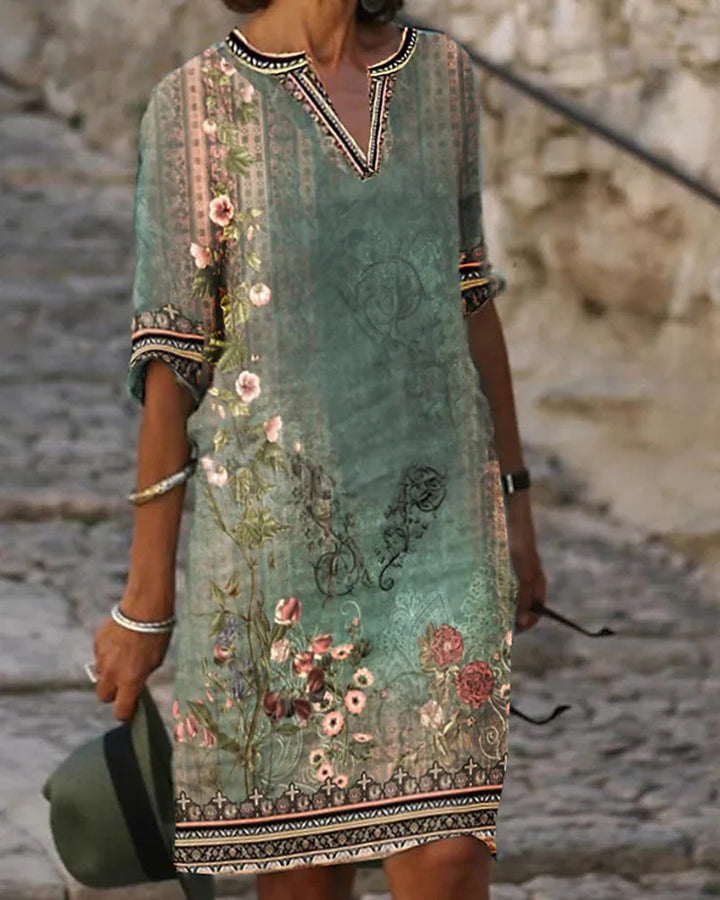 Damen luftiges Sommerkleid mit floralem Design Drune