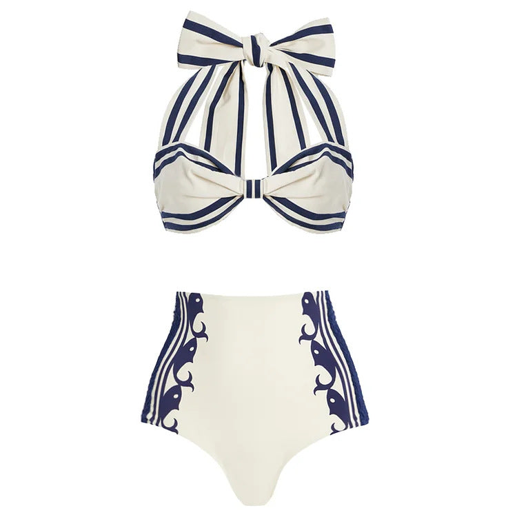 Damen Badeoutfit mit eleganter Schleifen-Detail Drune