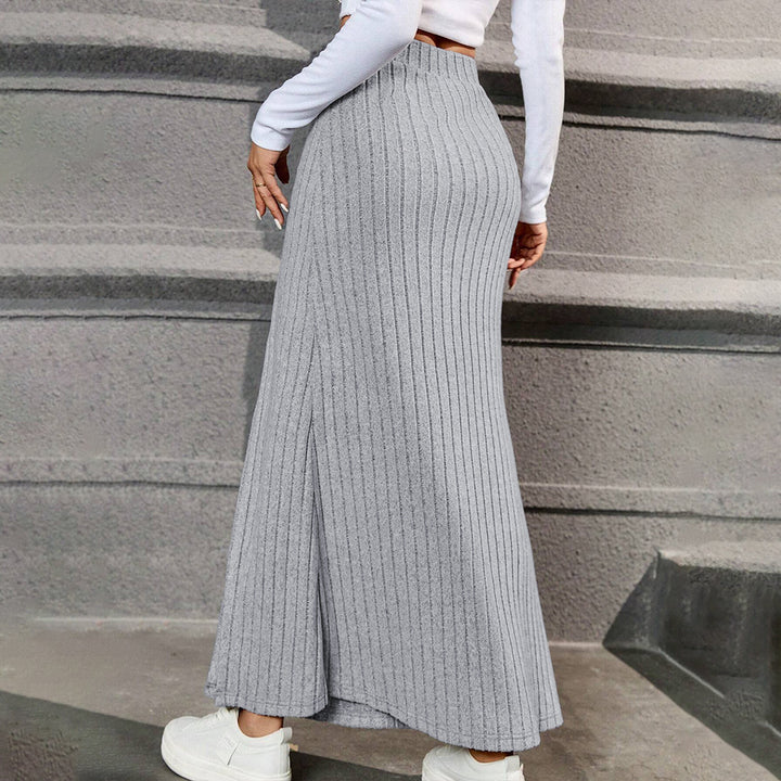 Damen Strick-Maxi-Rock mit Knopfdetails und seitlichem Schlitz Drune