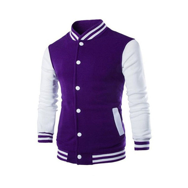 Herren Sportliche Collegejacke mit kontrastierenden Ärmeln und komfortablem Schnitt Drune