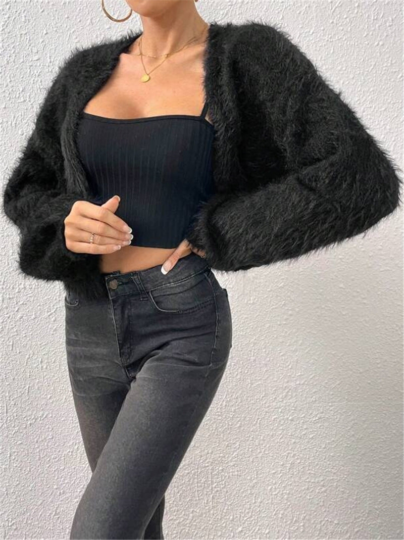 Damen kuschelige Strickjacke Drune