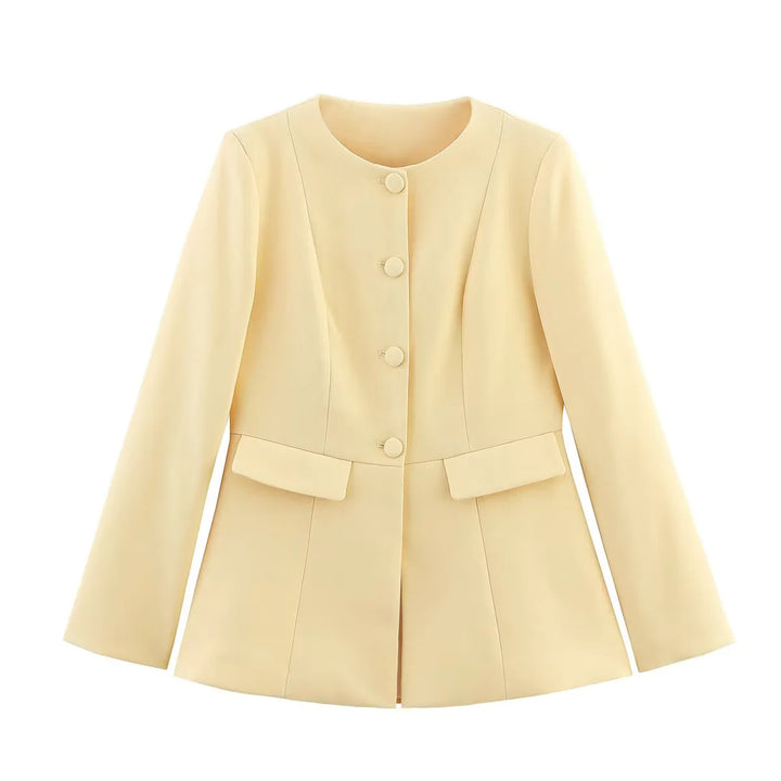 Damen eleganter Blazer mit modischem Schnitt und dekorativen Knopfdetails Drune