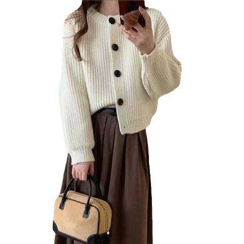 Damen Strickjacke mit Knöpfen Drune