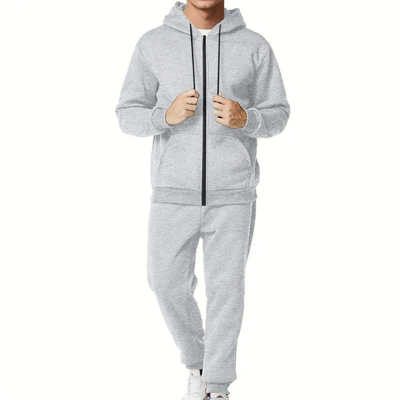 Herren nan zweiteiliges Zip-Hoodie und schmal zulaufende Jogginghose aus French Terry Drune