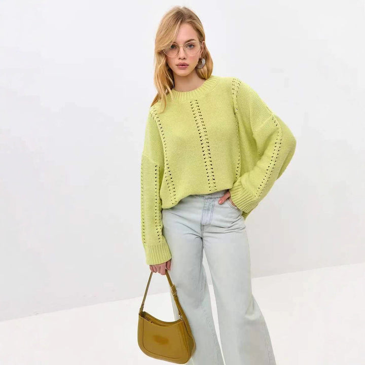 Damen Grobstrickpullover mit strukturiertem Design und weitem Schnitt Drune
