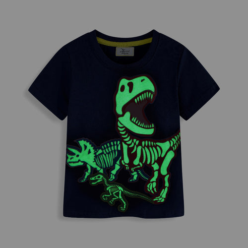 Jungen T-Shirt mit aufregendem Dinosaurier-Skelett-Design Drune