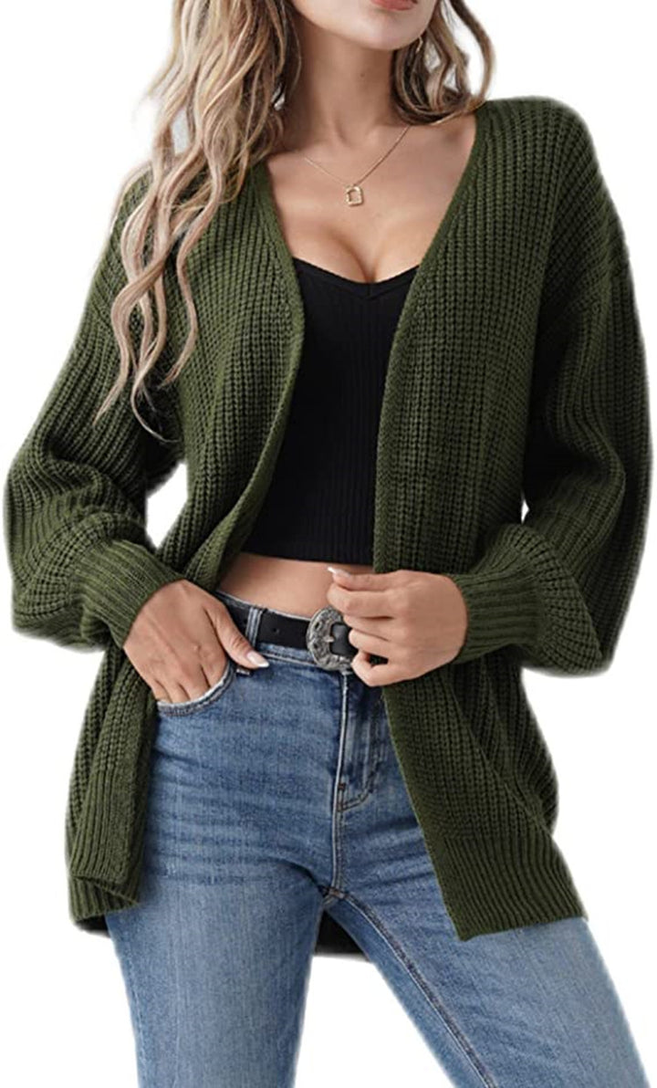 Damen Grobstrick-Cardigan mit lässigem Schnitt und offenen Maschen Drune