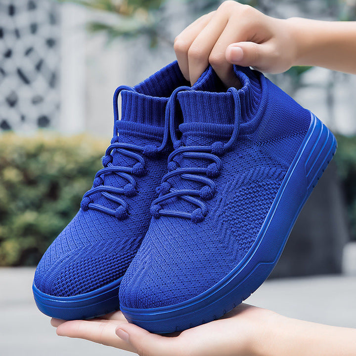 Damen Hohe Sneaker aus atmungsaktivem Strickmaterial Drune
