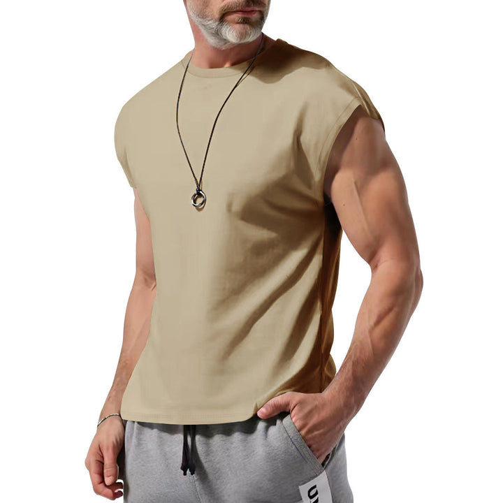Herren nan athletisches abgeschnittenes Tanktop mit breiten Armöffnungen und Rundhalsausschnitt Drune