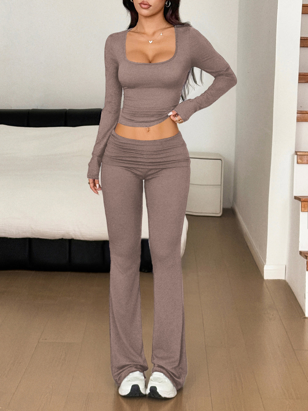 Damen Sportliches Zweiteiliges Set Drune