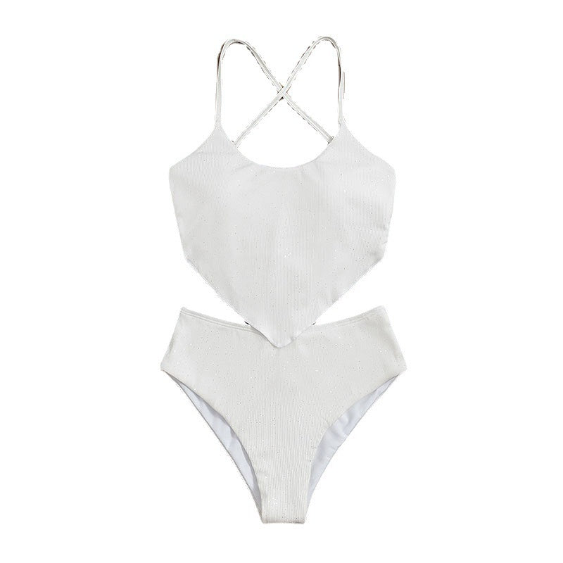 Damen Hoch geschnittenes Bikini-Set mit Kreuzträger-Design Drune