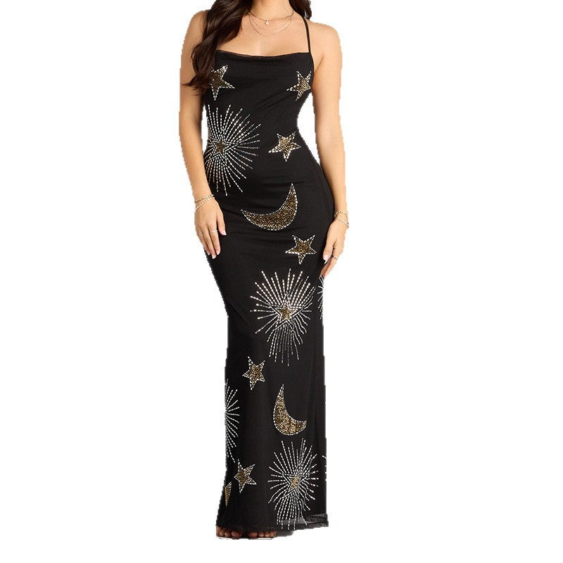 Damen Glamouröses Abendkleid mit schimmernden Pailletten und fantasievollem Design Drune
