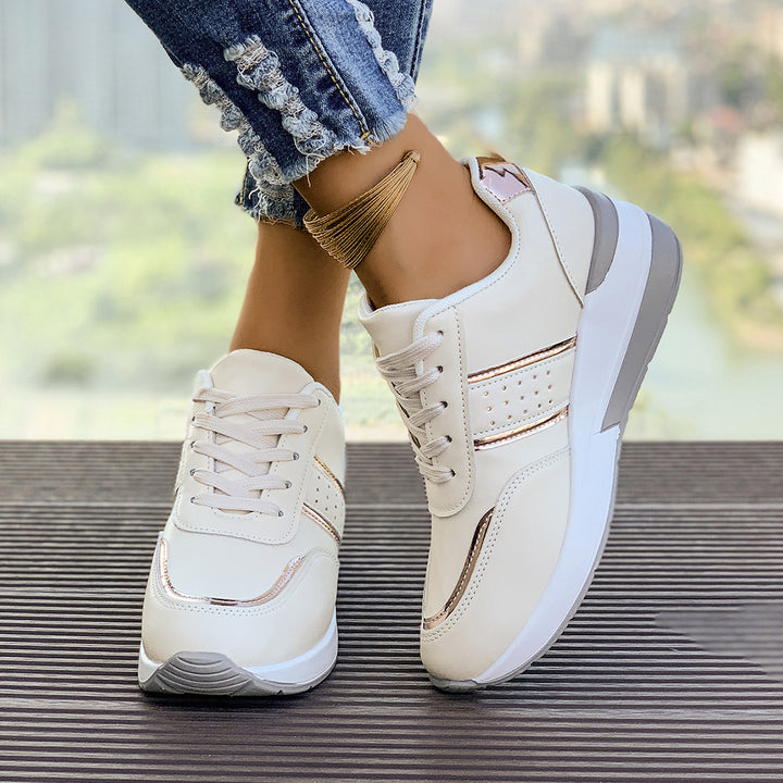 Damen nan City-Sneaker mit gedämpfter Keilsohle, gepolstertem Komfortfußbett und eleganten Metallic-Details Drune