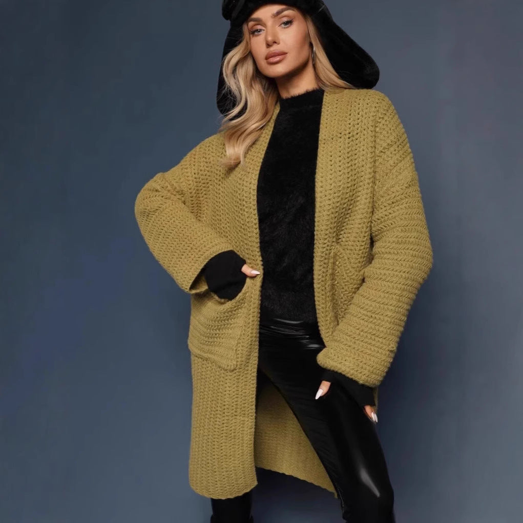 Damen Grobstrickjacke mit lässigem Schnitt und praktischen Taschen Drune