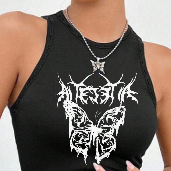 Damen Crop-Top mit einzigartigem Design und modischem Schriftzug Drune