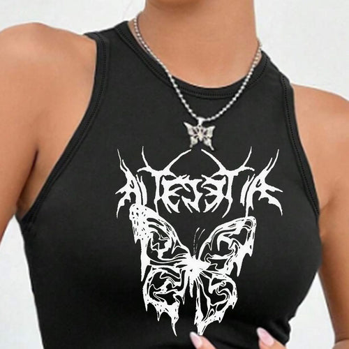 Damen Crop-Top mit einzigartigem Design und modischem Schriftzug Drune