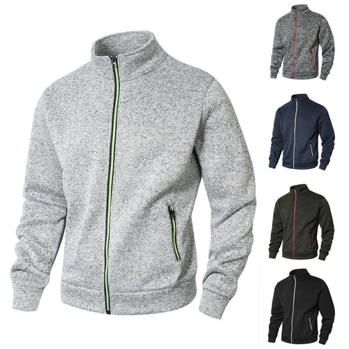 Herren Fleecejacke mit hohem Kragen und Reißverschluss Drune