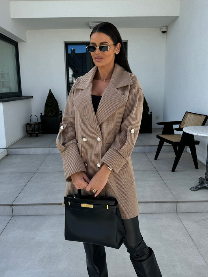 Damen Elegant geschnittener Oversized Blazer mit doppelter Knopfreihe Drune